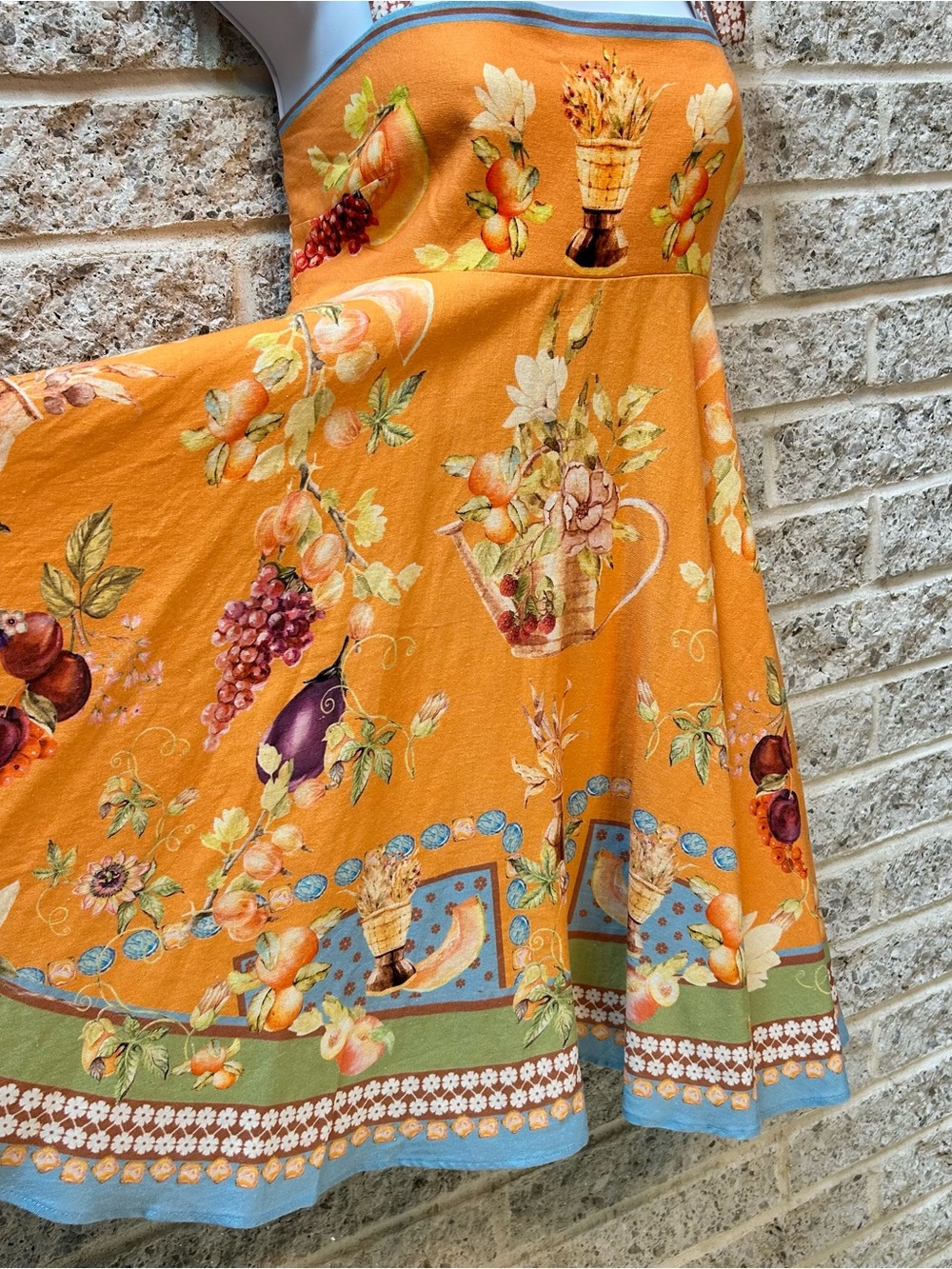 Caroline Constas Orange Floral & Fruit Tie-Shoulder Mini Dress - Picture 4 of 7